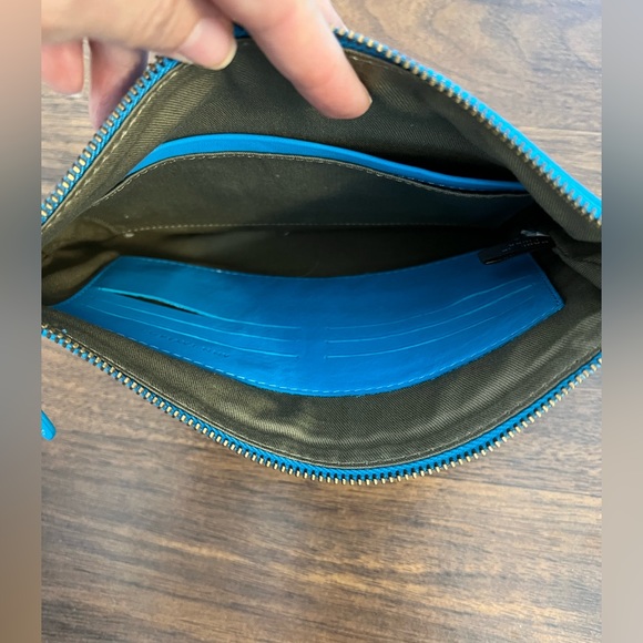 Ann Taylor Blue Leather Wristlet/Clutch - Picture 4 of 4
